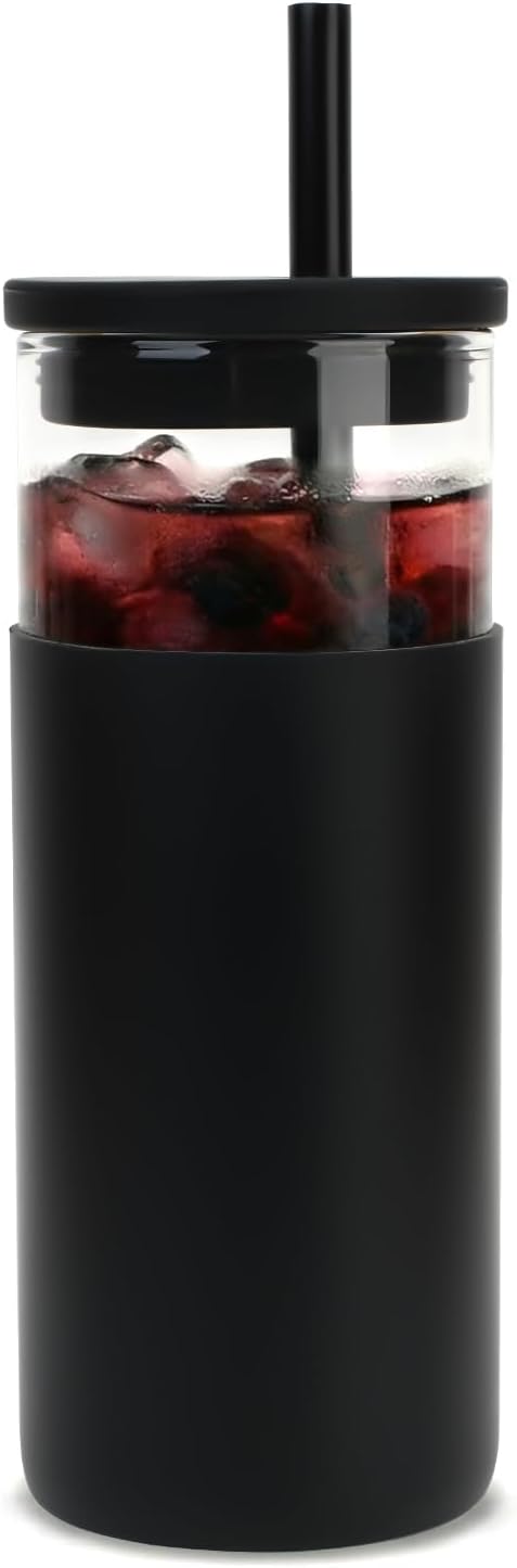 Tronco 20 oz Glass Tumbler with Silicone Lid