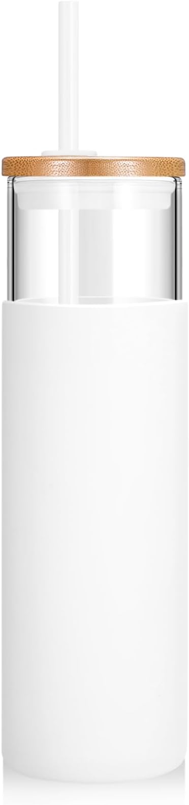 Tronco 28 oz Glass Tumbler with Bamboo Lid & Straw
